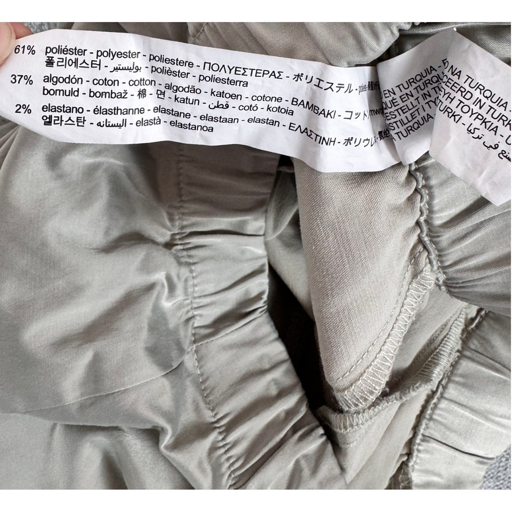 Zara Woman Shiny Satin Cargo Jogger Pants Gray/Silver Large 4-Pocket Utility - Picture 7 of 10